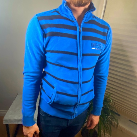 Jack and Jones Mens Size High Neck Zip Up Sweater/Cardigan Large - Picture 2 of 9